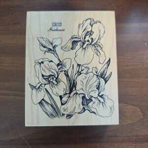 Vintage Psx Iris Botanical Rubber Stamp